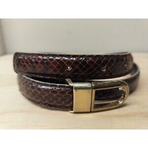 Allias Copper Brown Snakeskin Vintage Belt Size M 31 to 34.5 inch